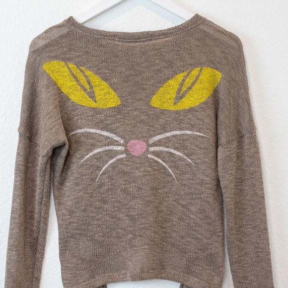 Vintage Havana Sweaters - VINTAGE HAVANA Cropped Cat Sweater Size Medium